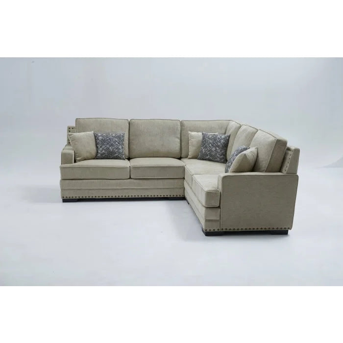 Brand New 3pc Sectional with Nail Head Trim (3 Colors)