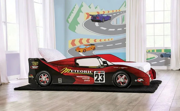 Brand New Red Twin Size Racecar Bed