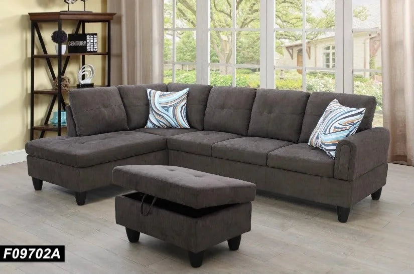 Brand New Small Fabric Sectional with Ottoman (2 Colors)