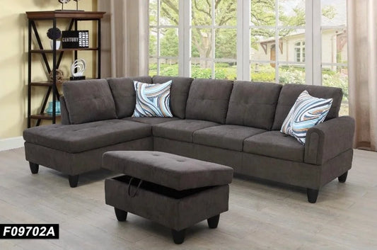 Brand New Small Fabric Sectional with Ottoman (2 Colors)