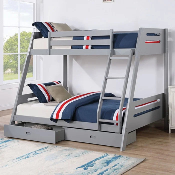 Brand New Wood Twin/Full Bunkbed w/Drawers (4 Colors)