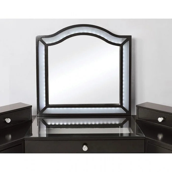 Brand New Vanity with Stool and LED Mirror Obsidian Gray