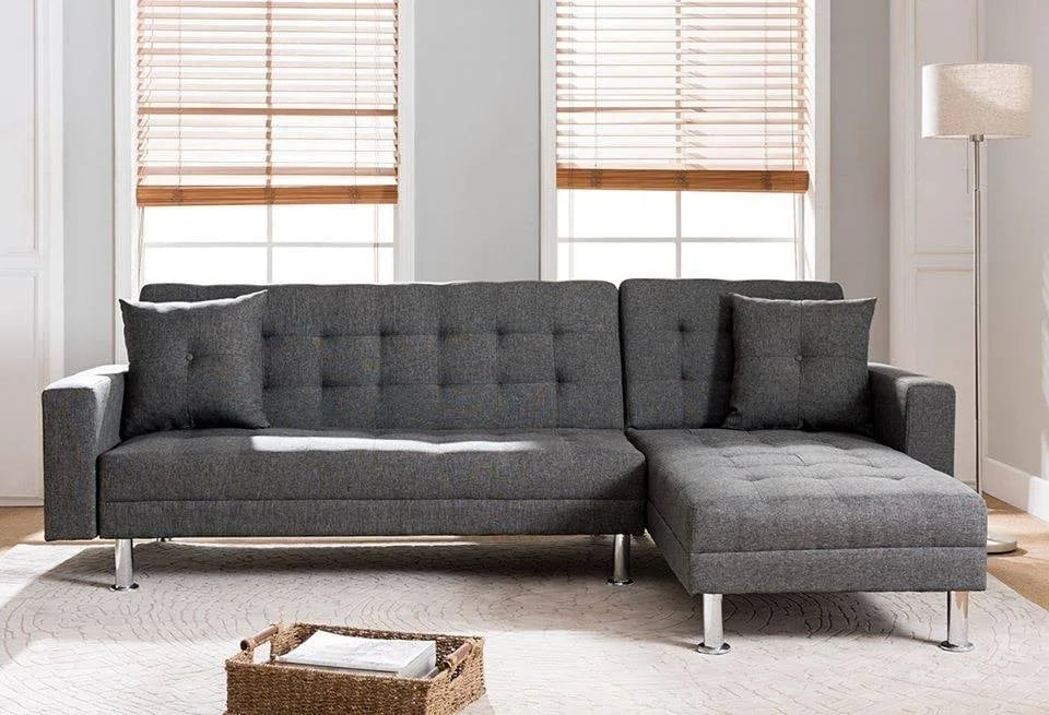 Brand New Gray Linen Fabric Sofa Bed
