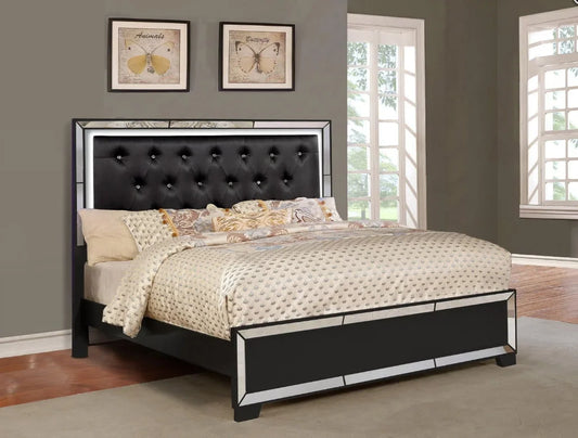 Brand New Black Queen Size Bed w/LED Headboard