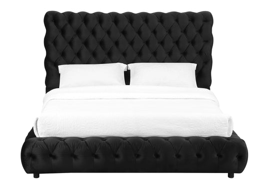 Brand New King or Queen Velvet Platform Bed (Black or Grey)