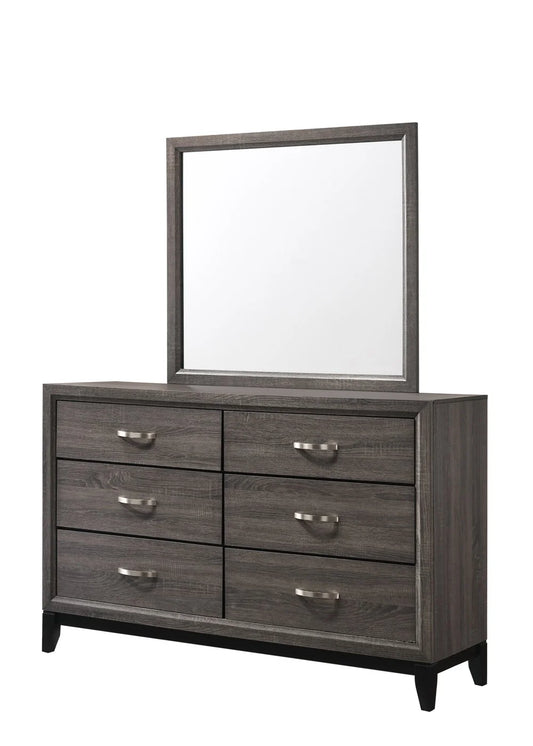 Brand New Grey 6 Drawer Dresser (Optional Mirror)