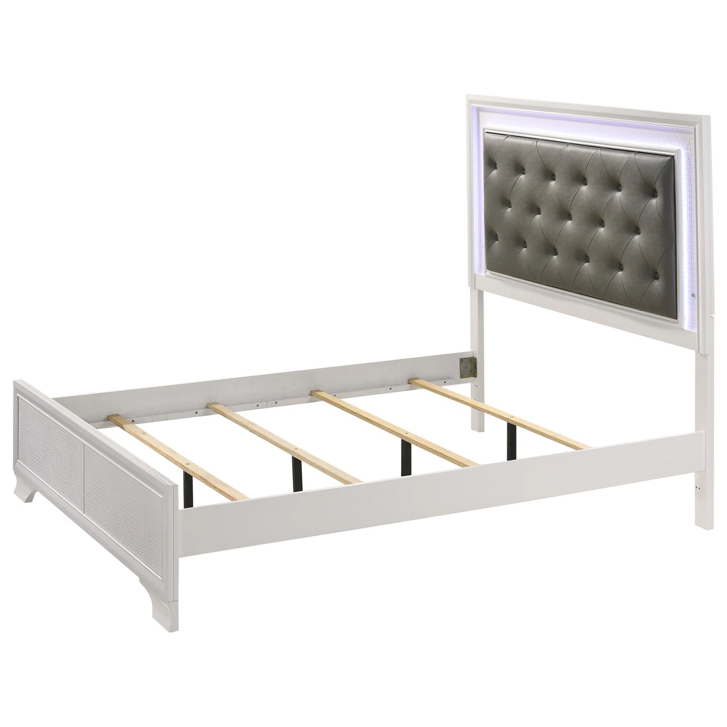 Brand New 4pc White Bedroom Set w/LED Headboard (Queen or King)