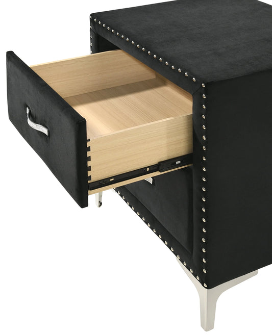 Brand New Black Fabric Nightstand