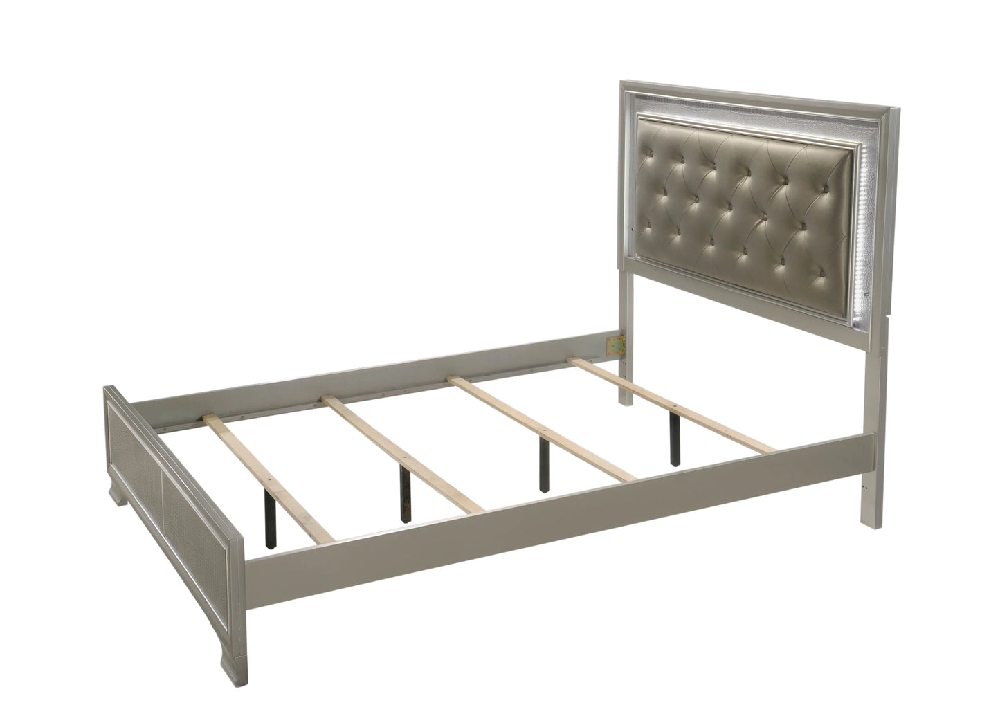 Brand New Champagne Bed w/LED Headboard (4 Sizes)