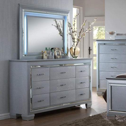 Brand New Silver Dresser (Optional LED Mirror)