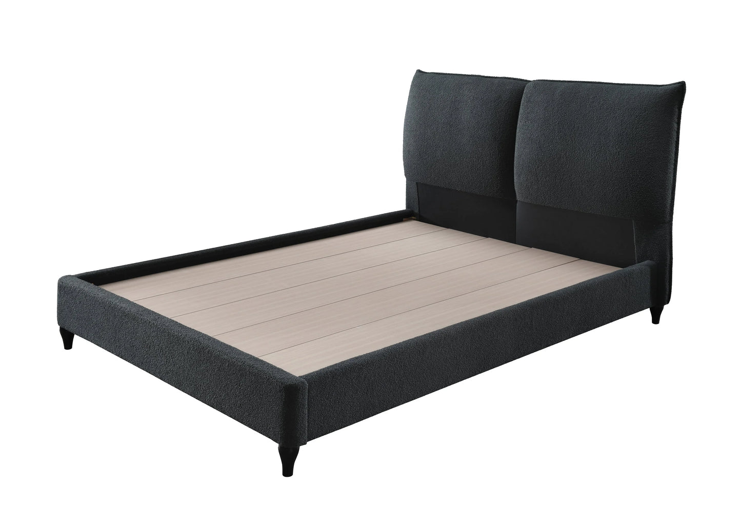 Brand New Charcoal Grey Fabric Platform Bed (Queen or King)