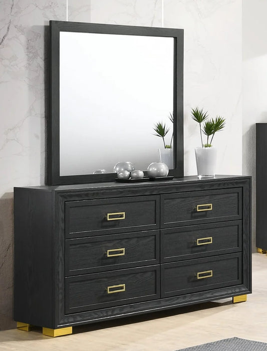 Brand New Black Dresser w/Gold Trim (Optional Mirror)