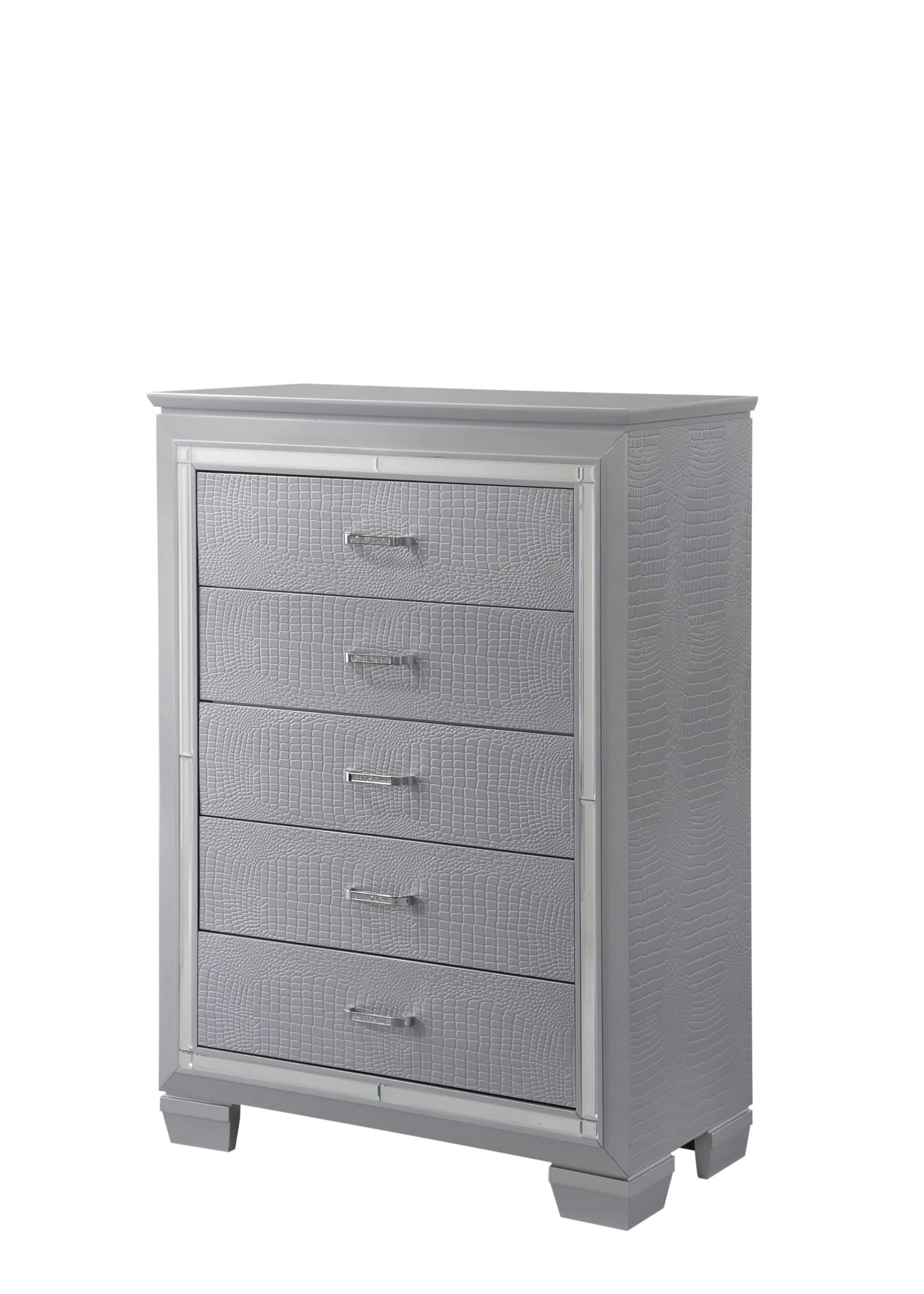 Brand New Silver 4pc Bedroom Set with LED Lights (2 Sizes)