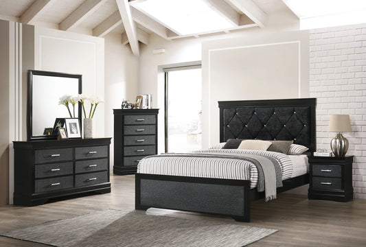 Brand New Black 4pc Bedroom Set (4 Sizes)