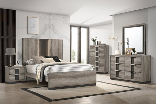 Brand New Grey/Black 4pc Bedroom Set (Queen or King)