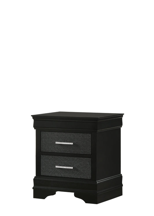 Brand New 2 Drawer Black Nightstand