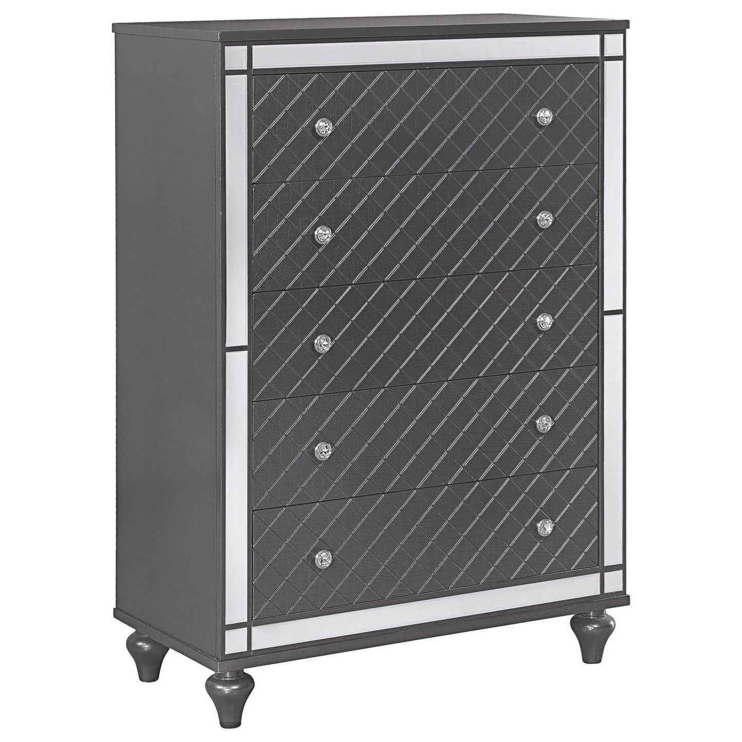 Brand New 5 Drawer Grey Tall Chest