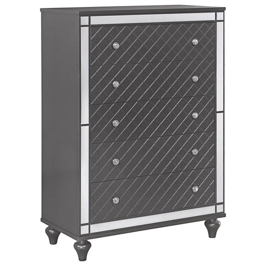 Brand New 5 Drawer Grey Tall Chest