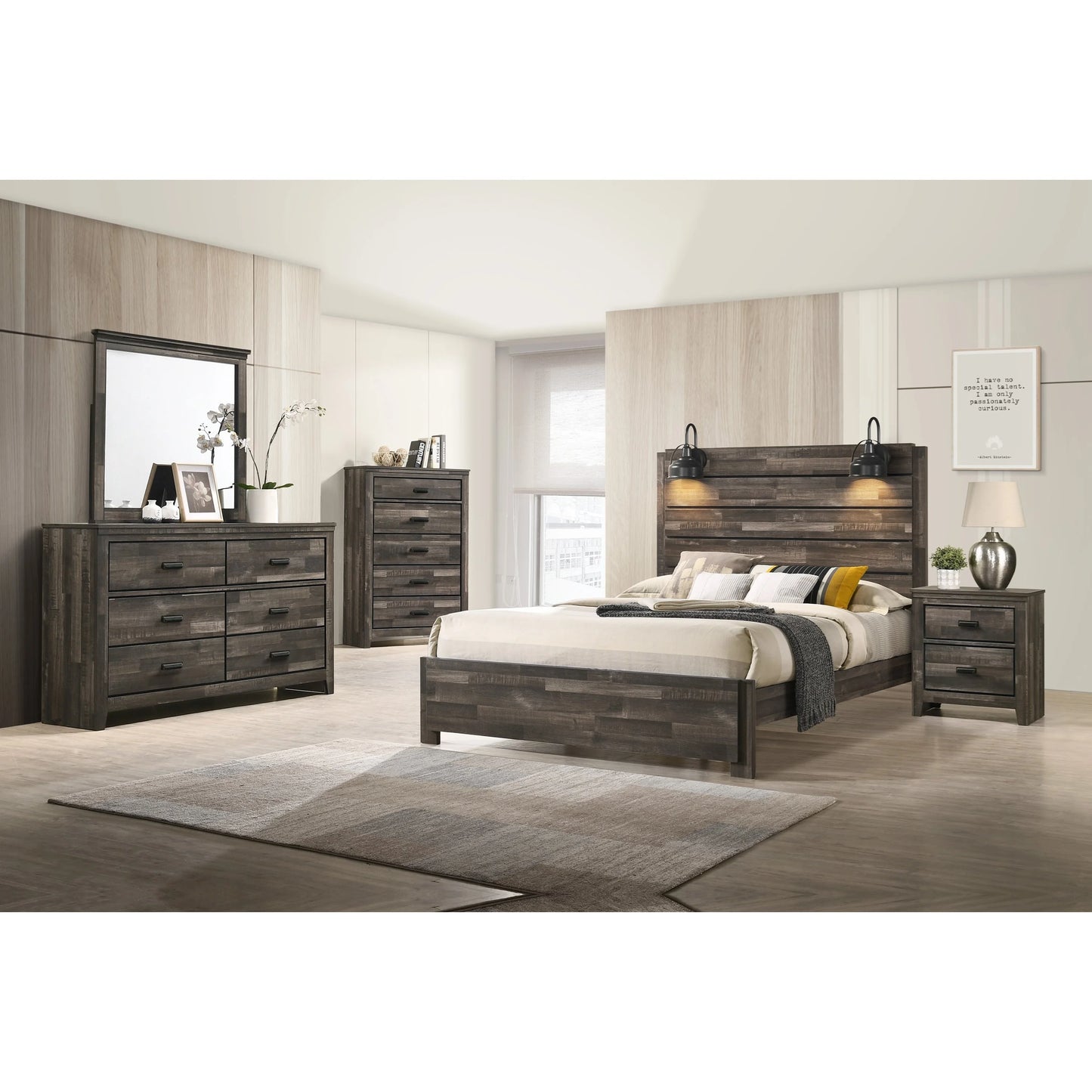 Brand New 4pc Rustic Brown 4pc Bedroom Set (Queen or King)