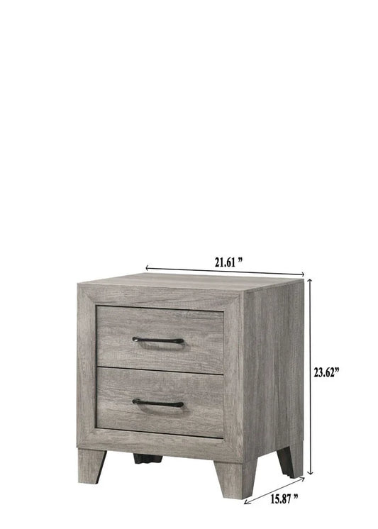 Brand New Grey 2 Drawer Nightstand