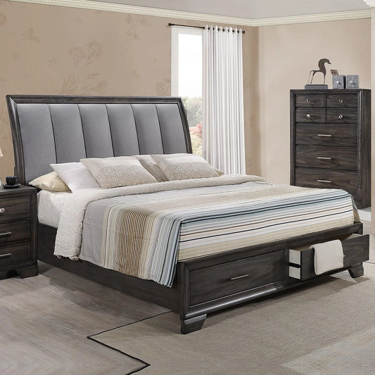 Brand New Grey Storage Platform Bed (Queen or King)