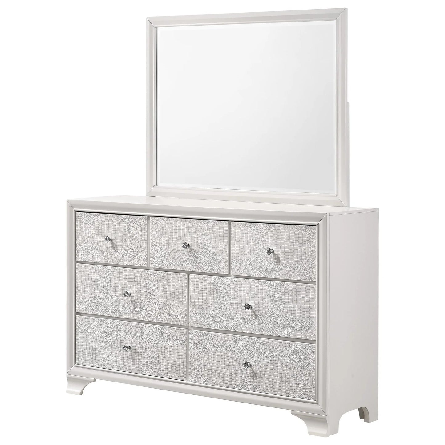 Brand New 4pc White Bedroom Set w/LED Headboard (Queen or King)