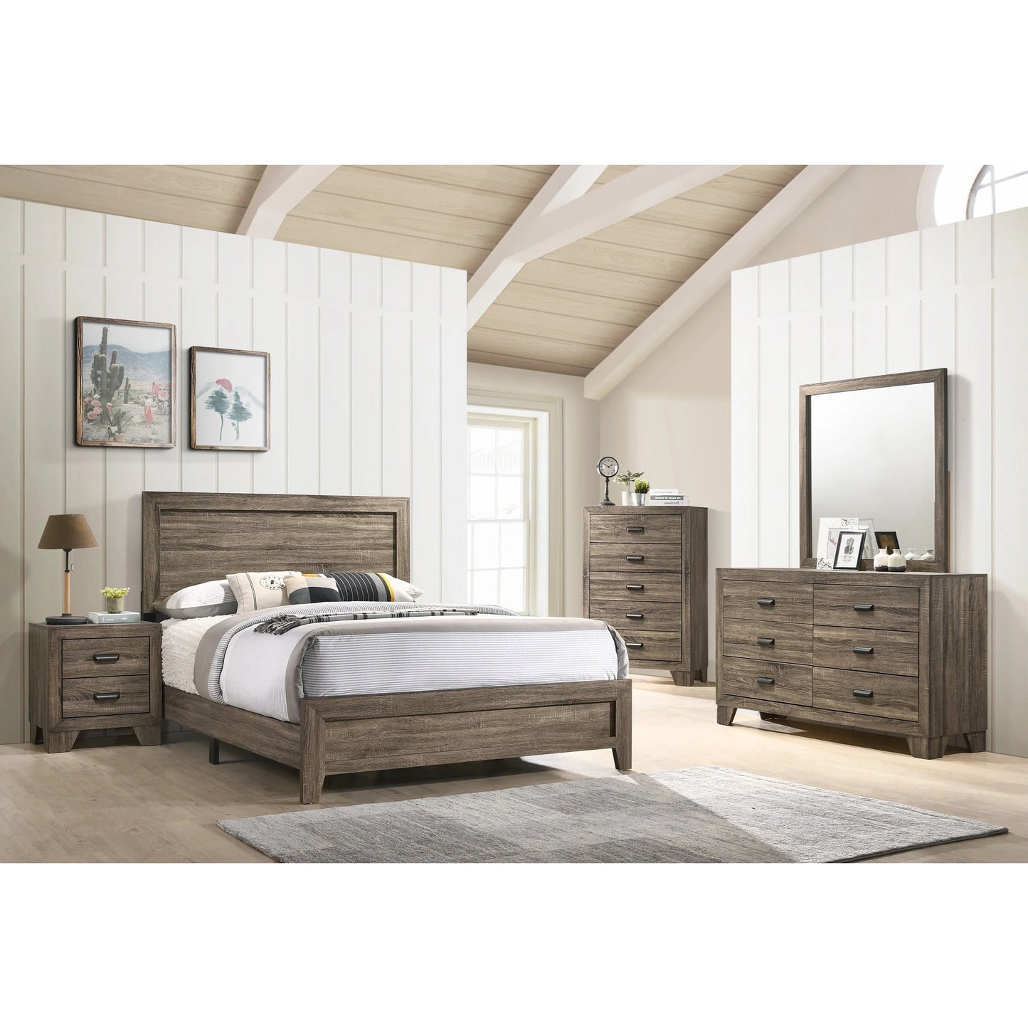 Brand New 4pc Brown Bedroom Set (4 Sizes)