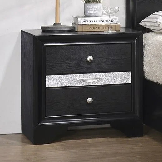 Brand New Black 3 Drawer Nightstand