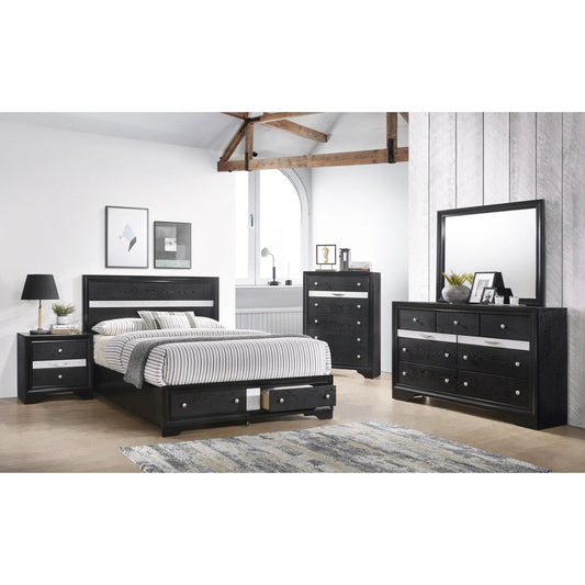 Brand New Black 4pc Bedroom Set with Storage Drawers Black (Queen or King)