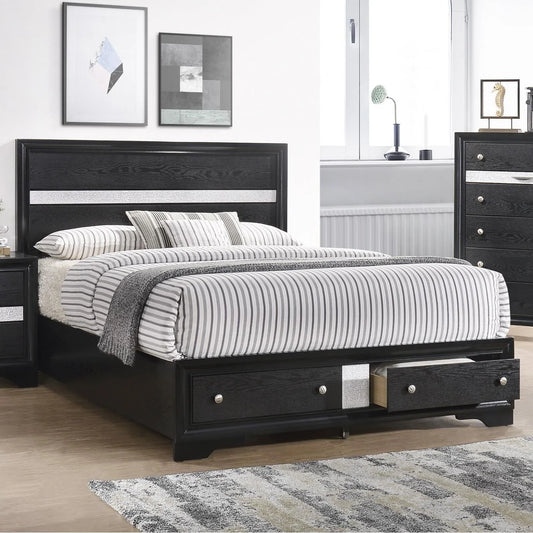 Brand New Black 4pc Bedroom Set with Storage Drawers Black (Queen or King)