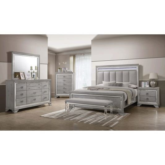 Brand New Grey/Silver 4pc Bedroom Set (Queen or King)